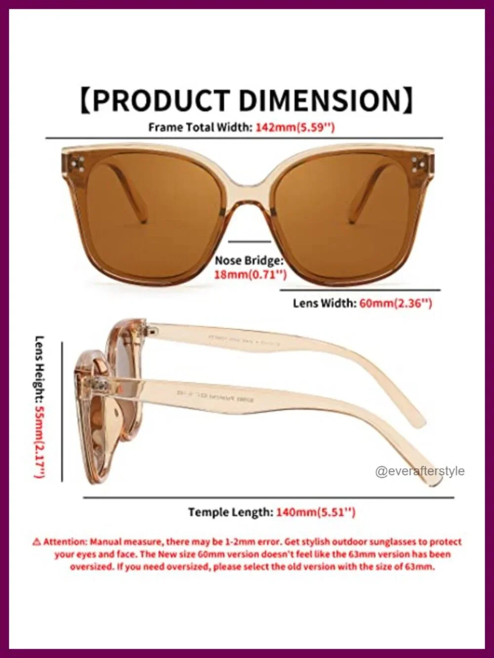 Oversized Polarized Square Sunglasses UV400 Protection for Women Fashion Summer